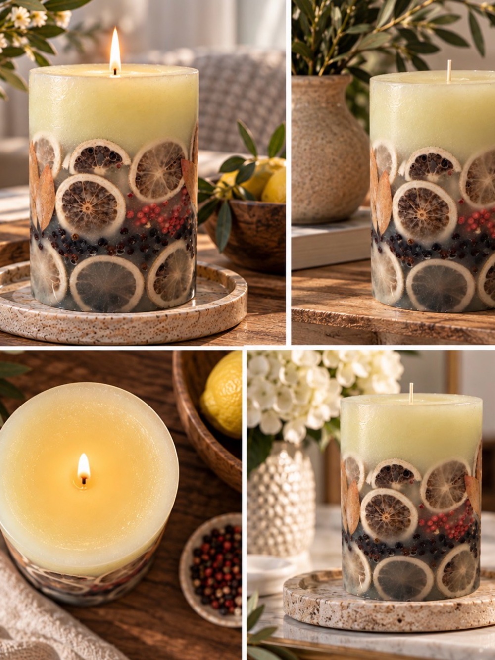 🔥Rosy Rings Large Botanical Candle 6.5” Large Bay Garland NEW PriceFirm!